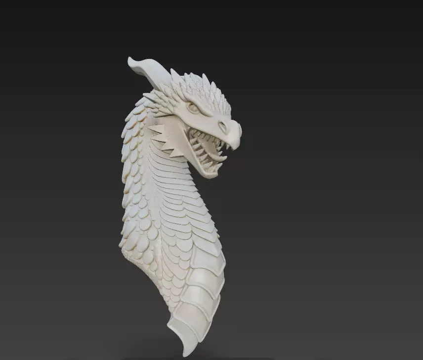 Dragon Head - Stylized 3D Sculpture 3D print model_6