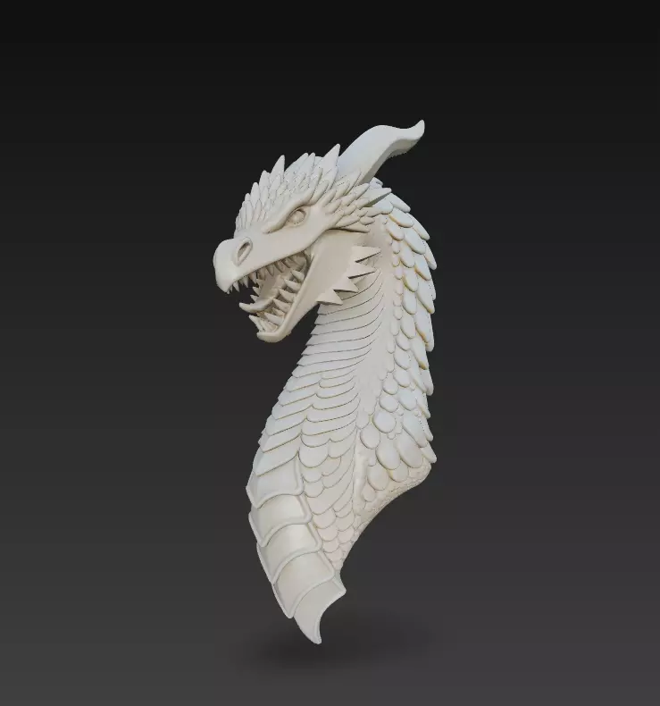 Dragon Head - Stylized 3D Sculpture 3D print model_0