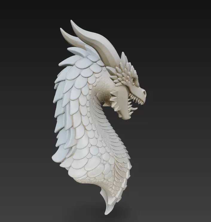 Dragon Head - Stylized 3D Sculpture 3D print model_5
