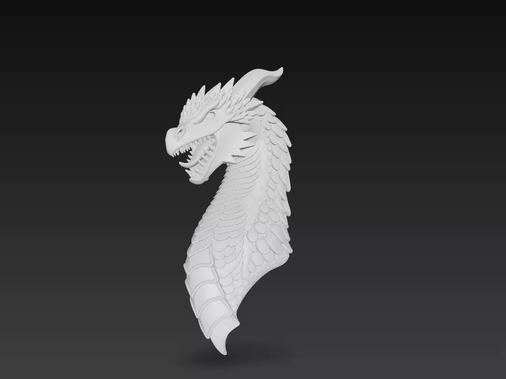Dragon Head - Stylized 3D Sculpture 3D print model_4