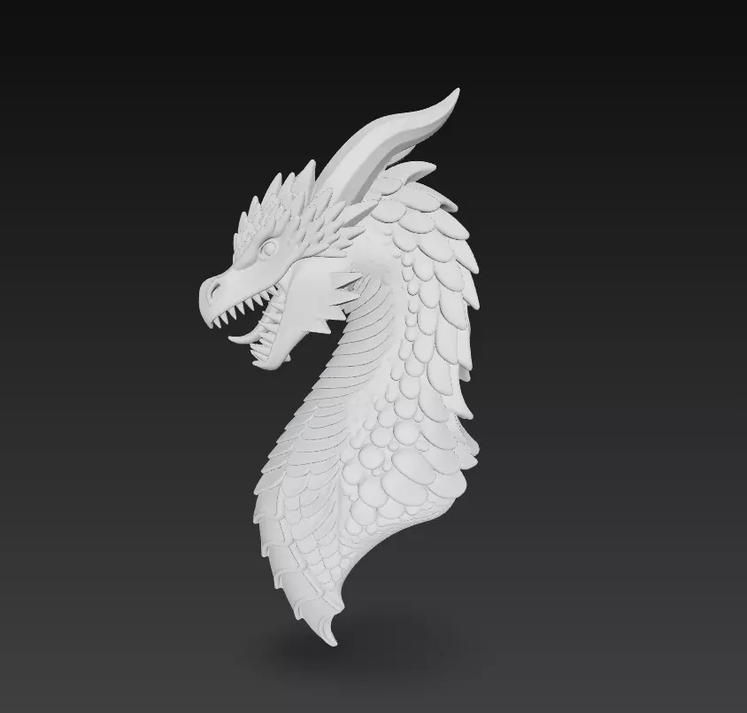 Dragon Head - Stylized 3D Sculpture 3D print model_3