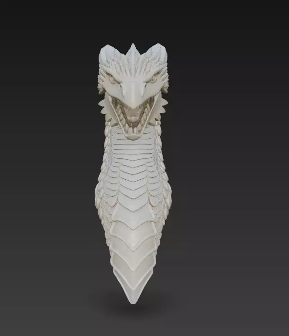 Dragon Head - Stylized 3D Sculpture 3D print model_8