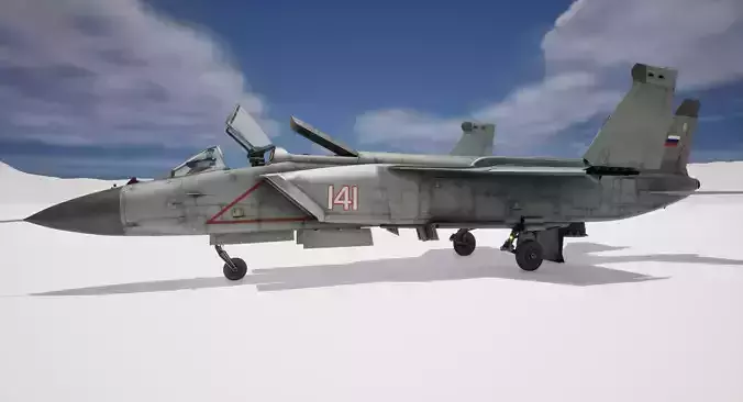 Rigged Yak-141 VTOL Fighter 3D model