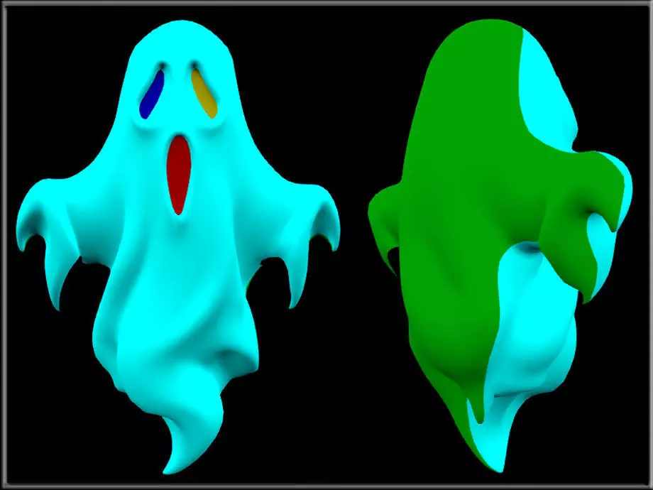 Halloween Ghost Low-poly 3D model_3
