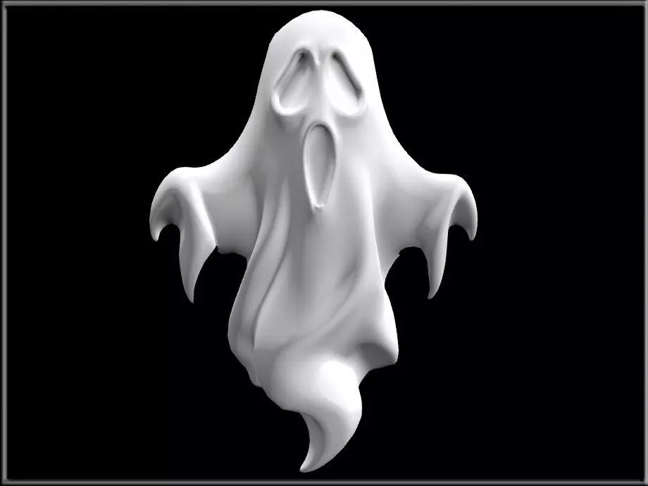Halloween Ghost Low-poly 3D model_2