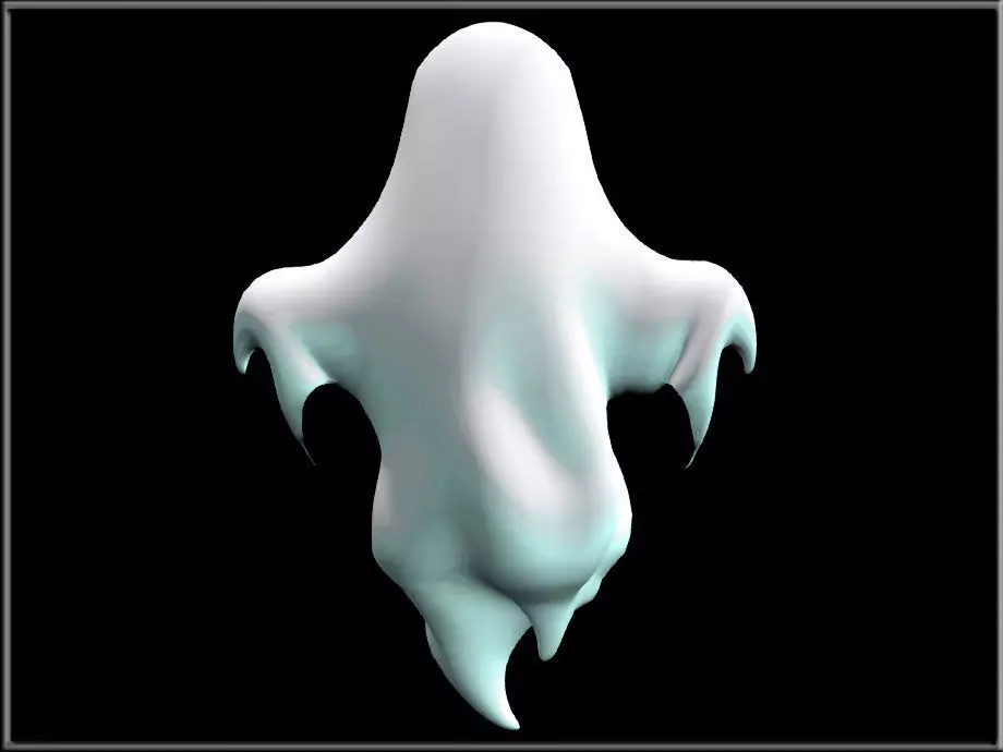 Halloween Ghost Low-poly 3D model_1