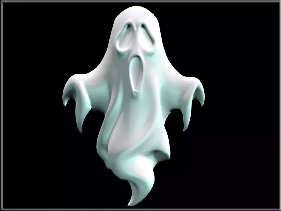 Halloween Ghost Low-poly 3D model_0