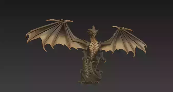 Dragon Sculpture - Stylized Fantasy Winged Creature 3D print model Dragon Sculpture - Stylized Fantasy Winged Creature 3D print model