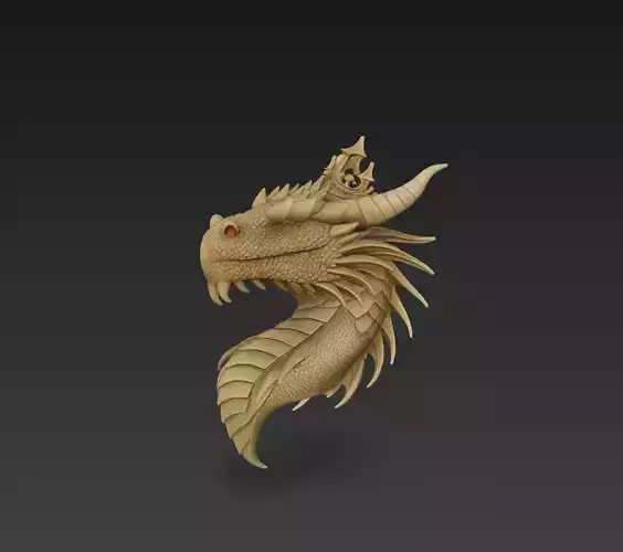 Dragon Head Sculpture - Stylized Fantasy Creature 3D print model Dragon Head Sculpture - Stylized Fantasy Creature 3D print model