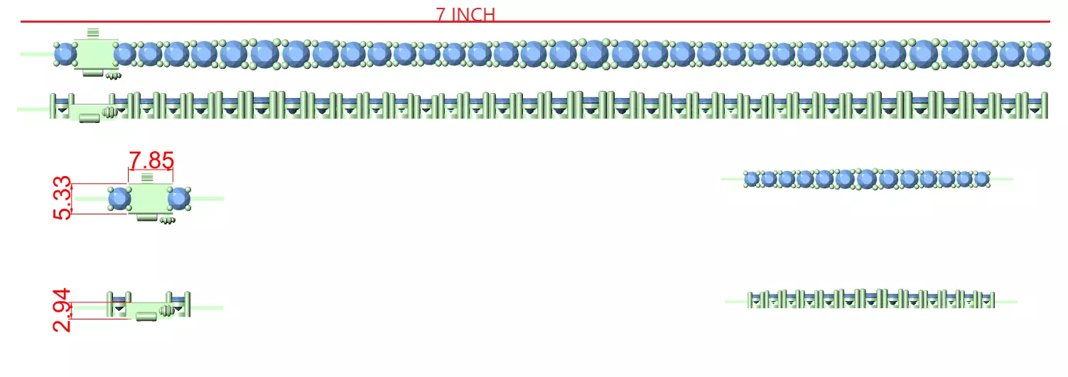 Tennis Bracelet 3dm stl renders Animation video details 3D print model_2