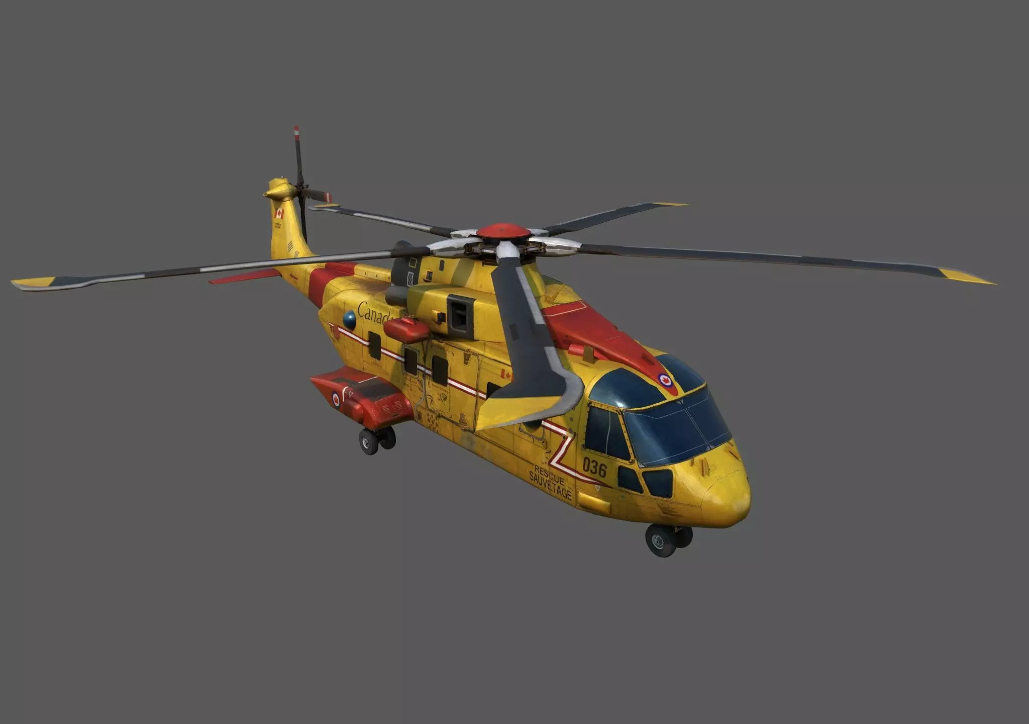 airplane Jet Low-poly 3D model_4