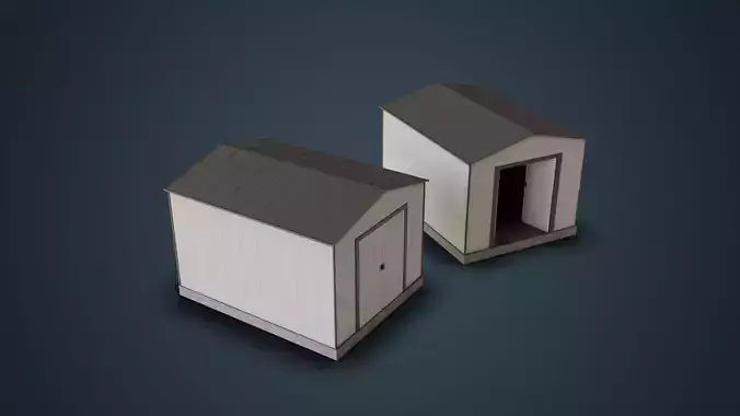Outdoor Shed Low-poly 3D model