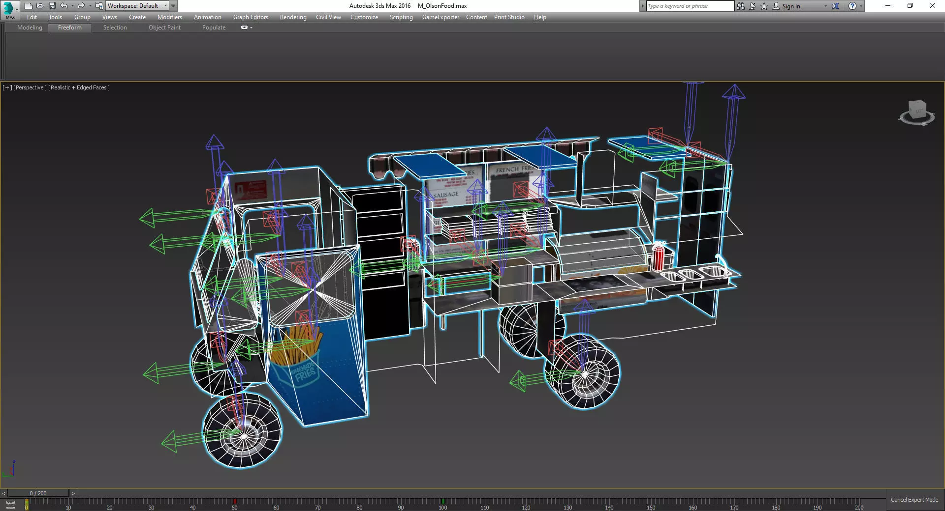 Morgan Olson Food Truck Mr Tasty  livery Low-poly 3D model_3