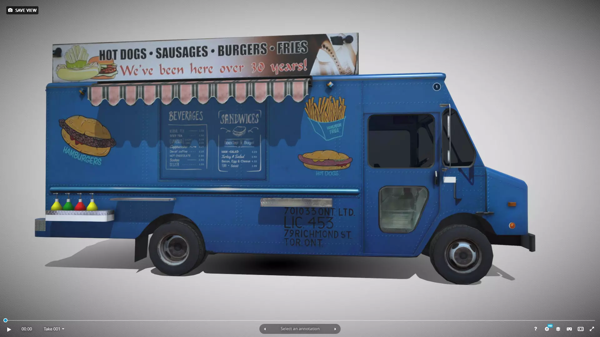 Morgan Olson Food Truck Mr Tasty  livery Low-poly 3D model_11