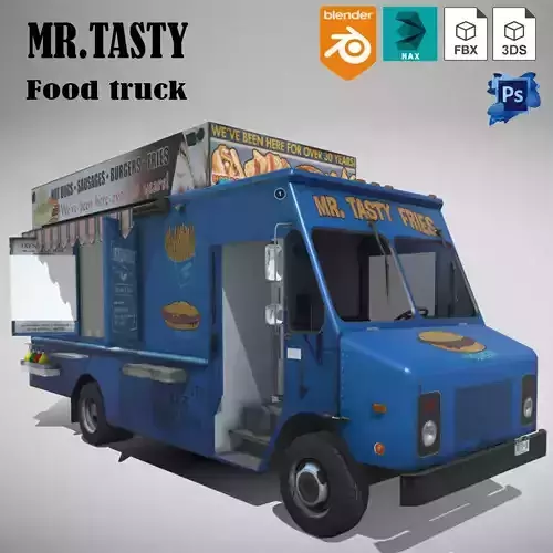 Morgan Olson Food Truck Mr Tasty  livery Low-poly 3D model