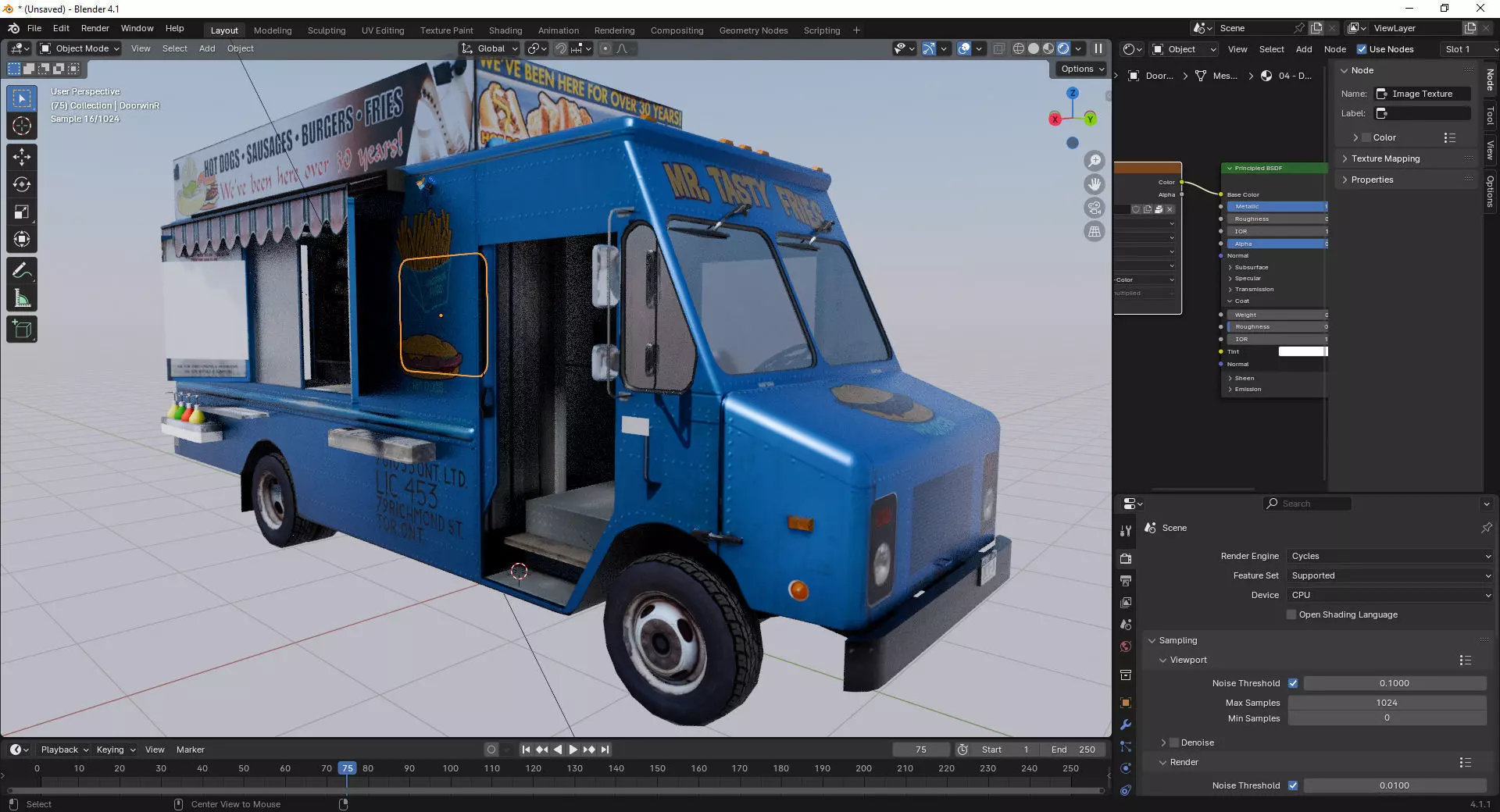 Morgan Olson Food Truck Mr Tasty  livery Low-poly 3D model_2