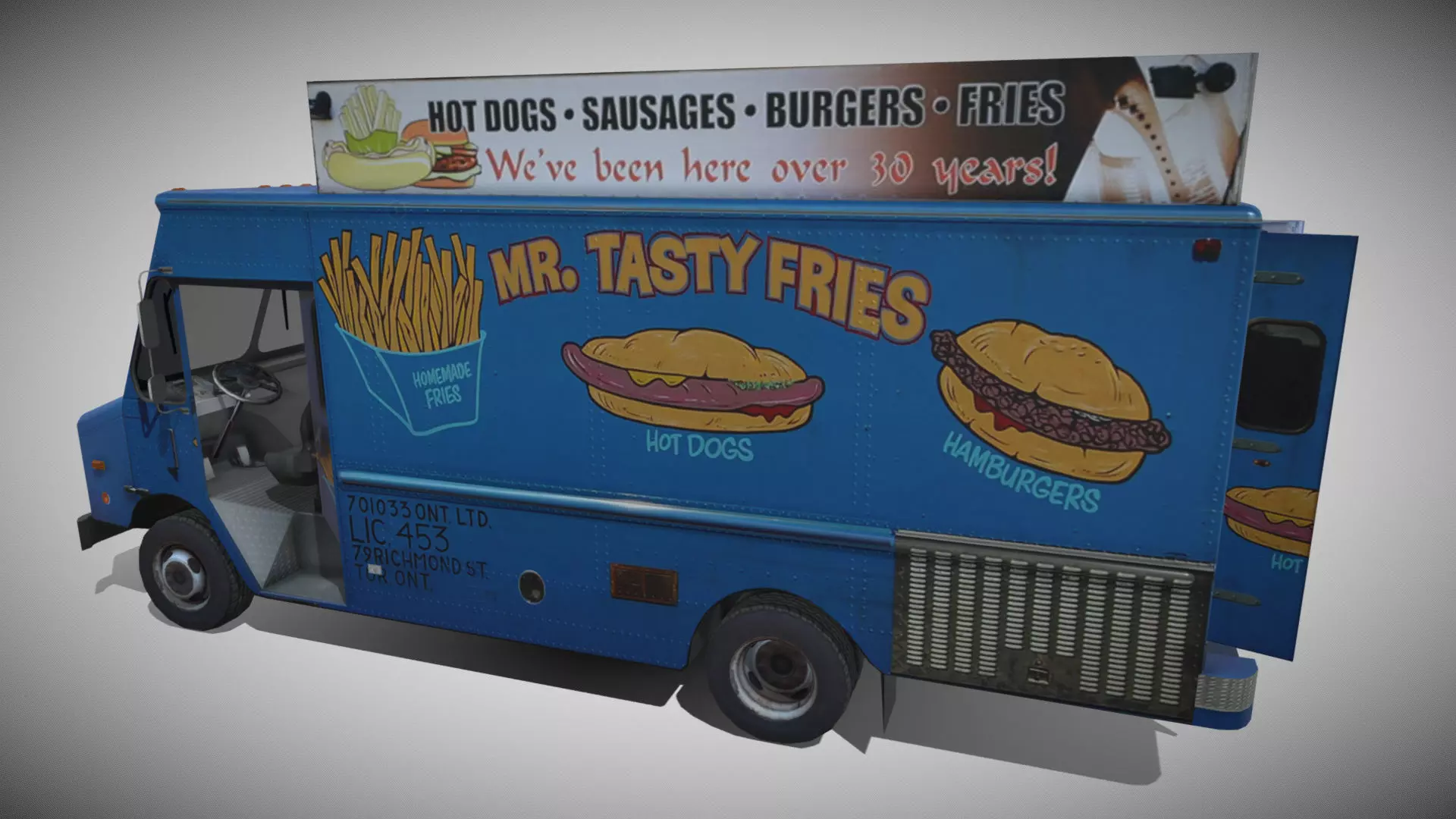 Morgan Olson Food Truck Mr Tasty  livery Low-poly 3D model_12