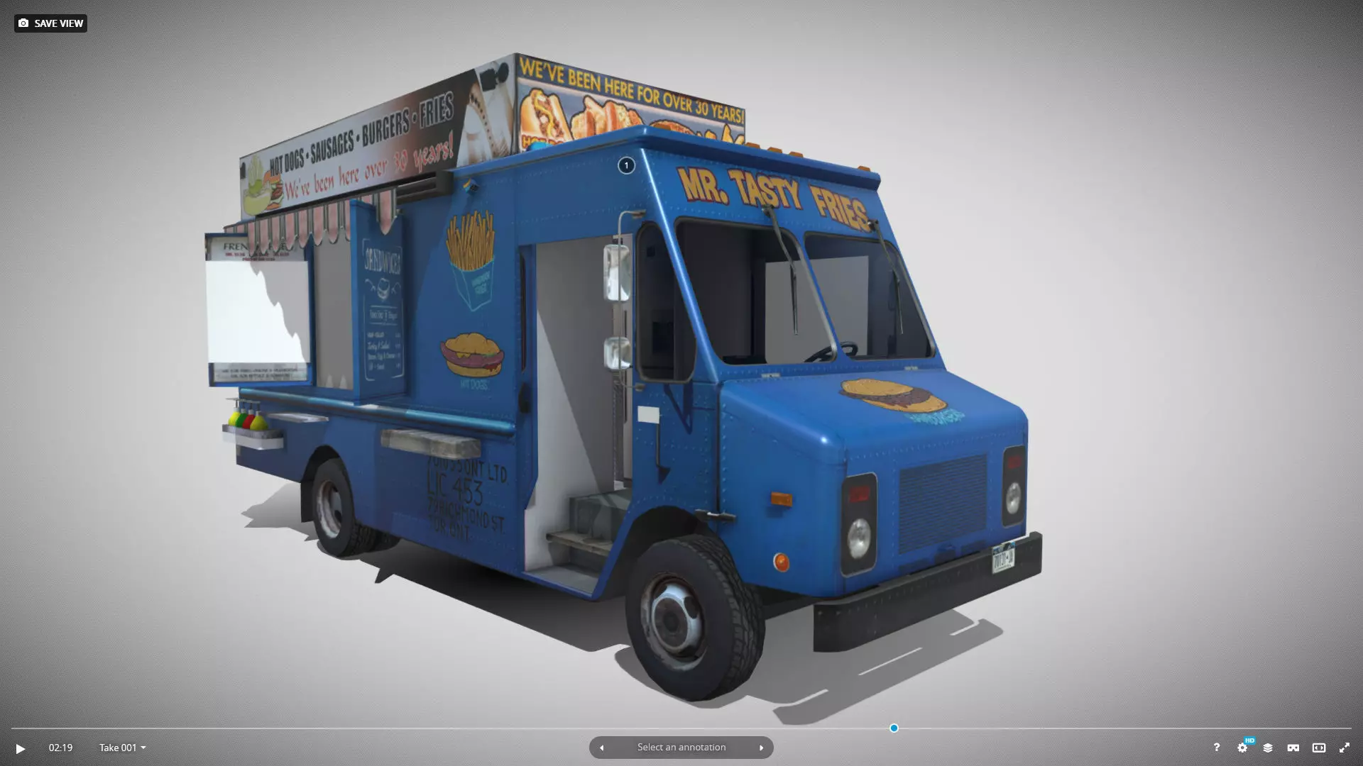 Morgan Olson Food Truck Mr Tasty  livery Low-poly 3D model_15