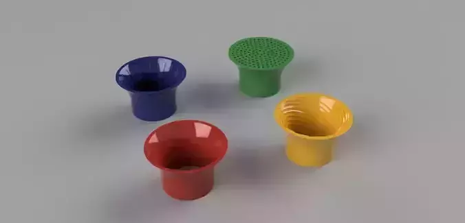 Set of 4 Velocity Stacks for PWK or 50mm Intake  3D print model
