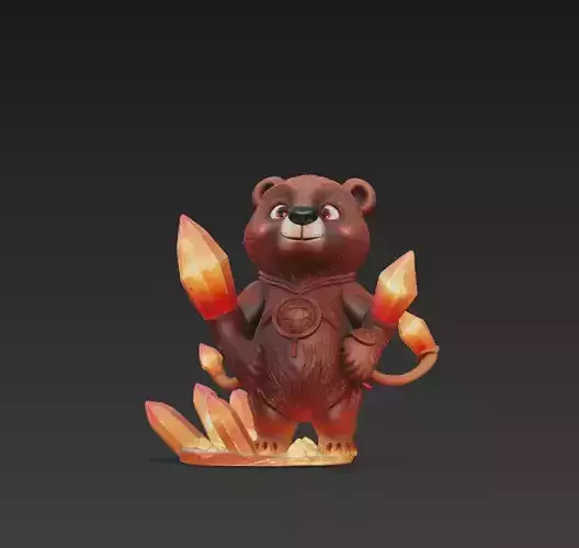 Crystal Bear Warriors-Stylized Fantasy Sculpture