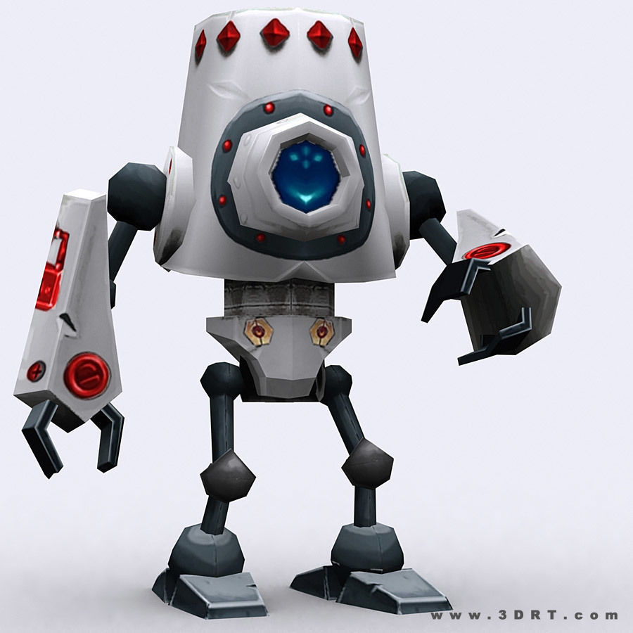 3DRT-Chibii-robot-05 robot with eyes Low-poly 3D model_6