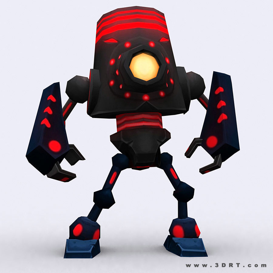 3DRT-Chibii-robot-05 robot with eyes Low-poly 3D model_7