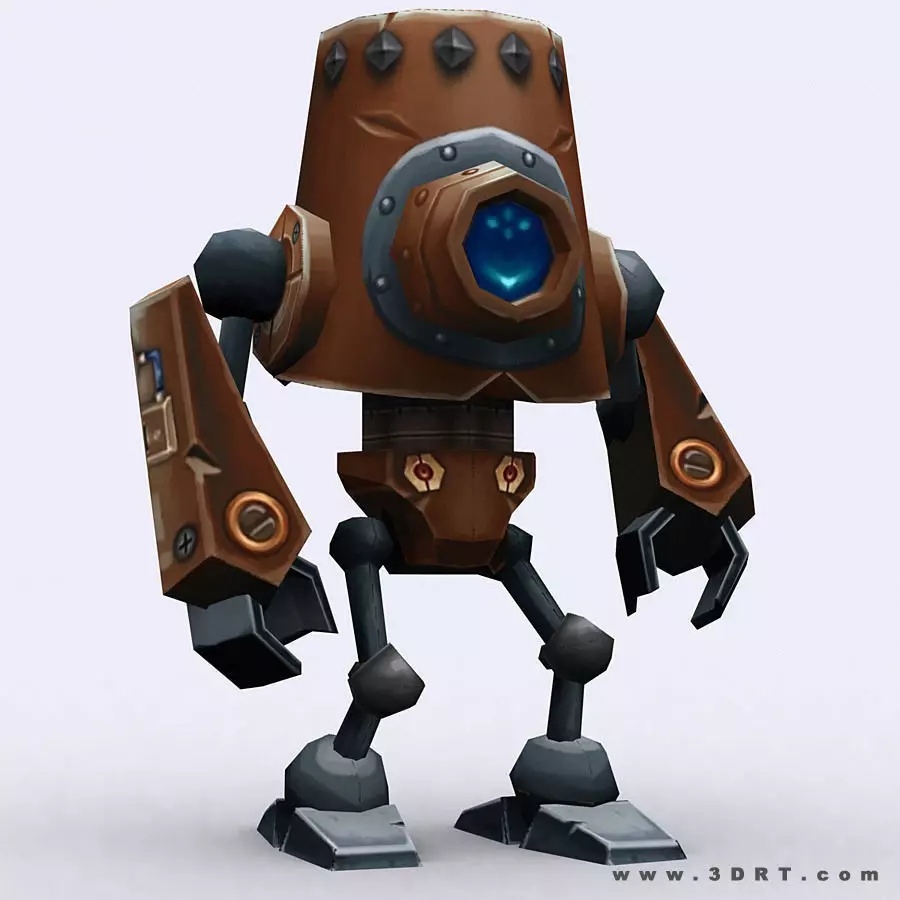 3DRT-Chibii-robot-05 robot with eyes Low-poly 3D model_0
