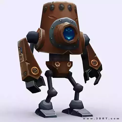 3DRT-Chibii-robot-05 robot with eyes Low-poly 3D model