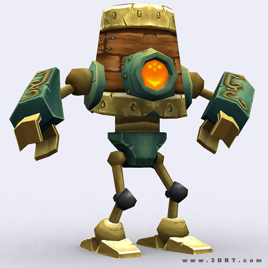 3DRT-Chibii-robot-05 robot with eyes Low-poly 3D model_5
