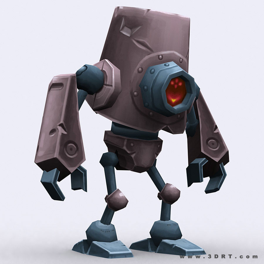 3DRT-Chibii-robot-05 robot with eyes Low-poly 3D model_3