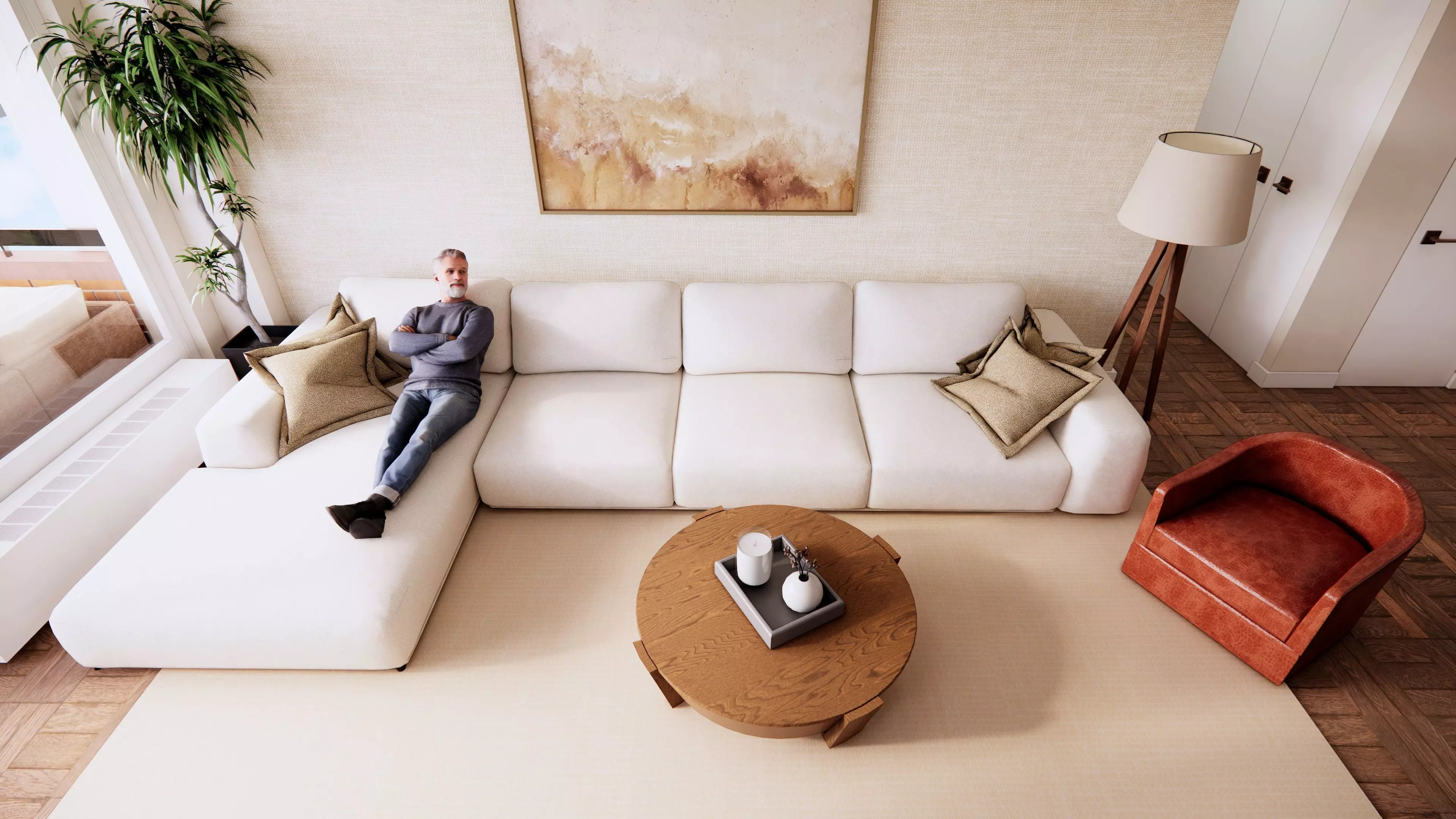 STUDIO Q - NYC APARTMENT LIVING ROOM SET 3D model_2