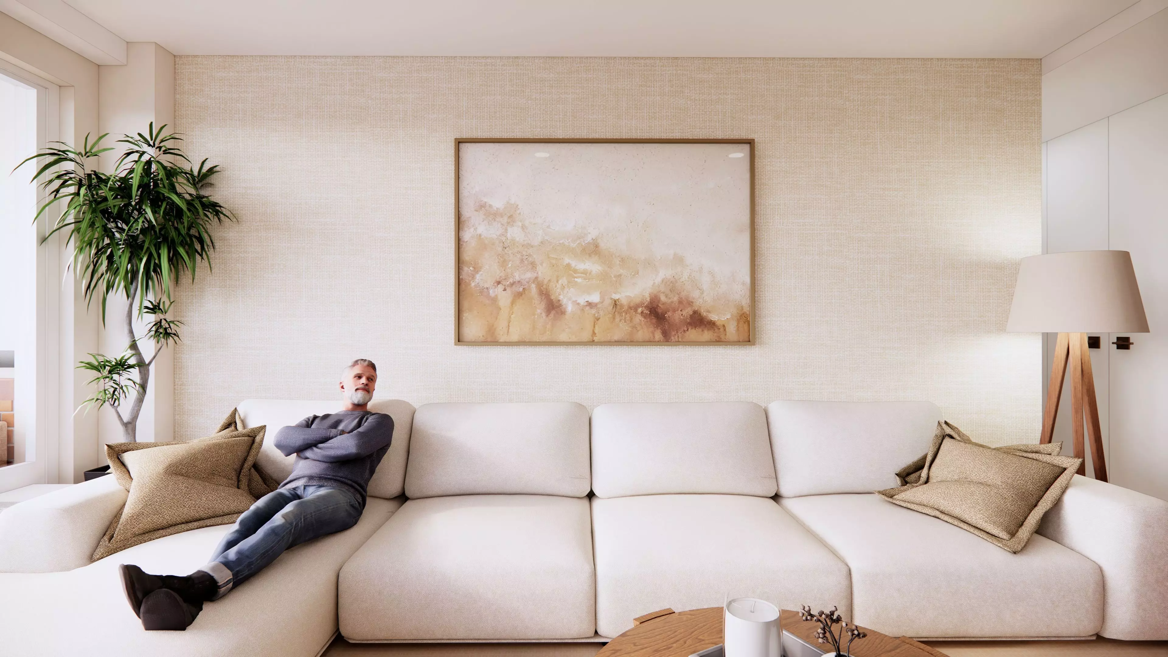 STUDIO Q - NYC APARTMENT LIVING ROOM SET 3D model_6