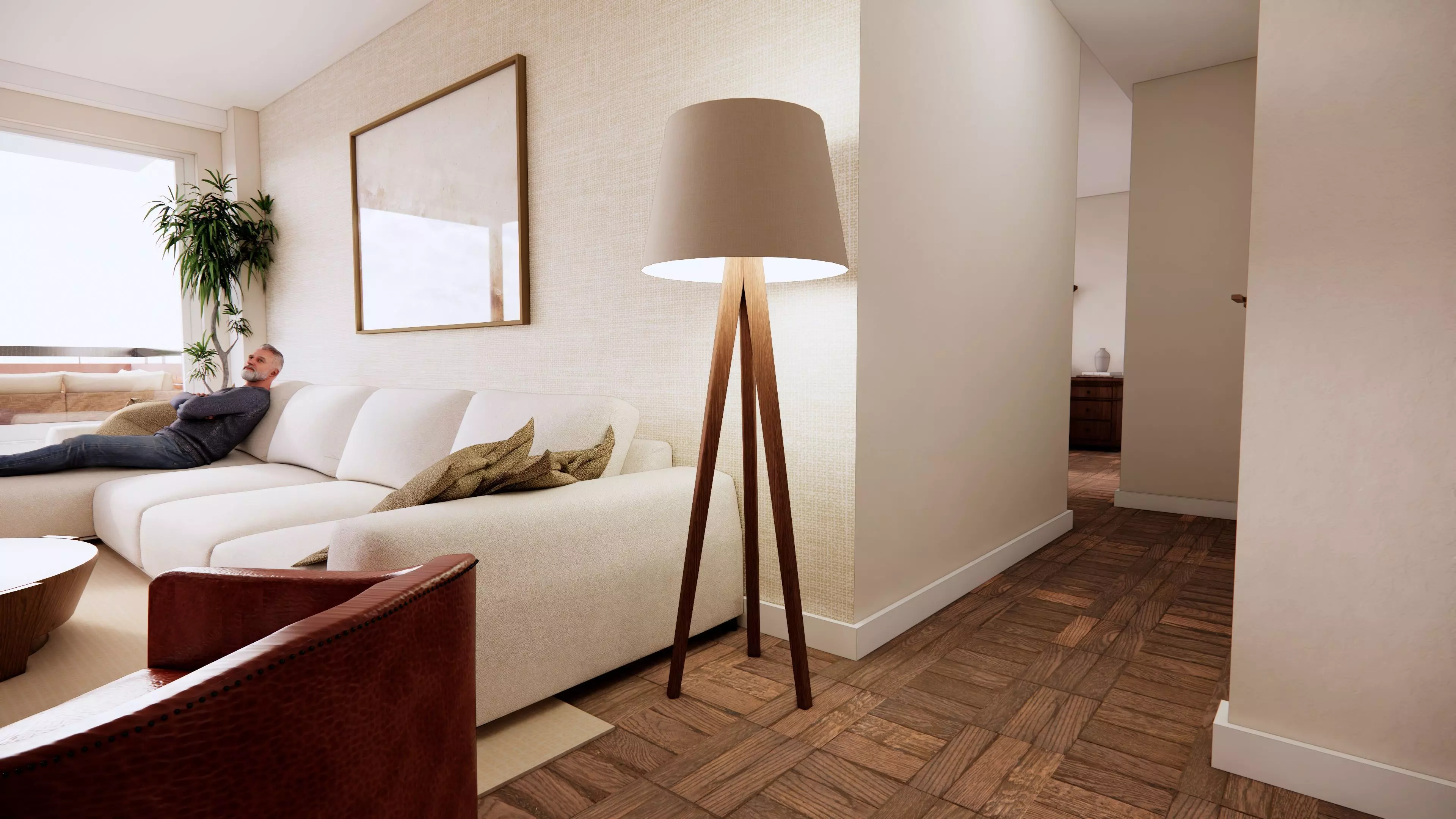 STUDIO Q - NYC APARTMENT LIVING ROOM SET 3D model_5