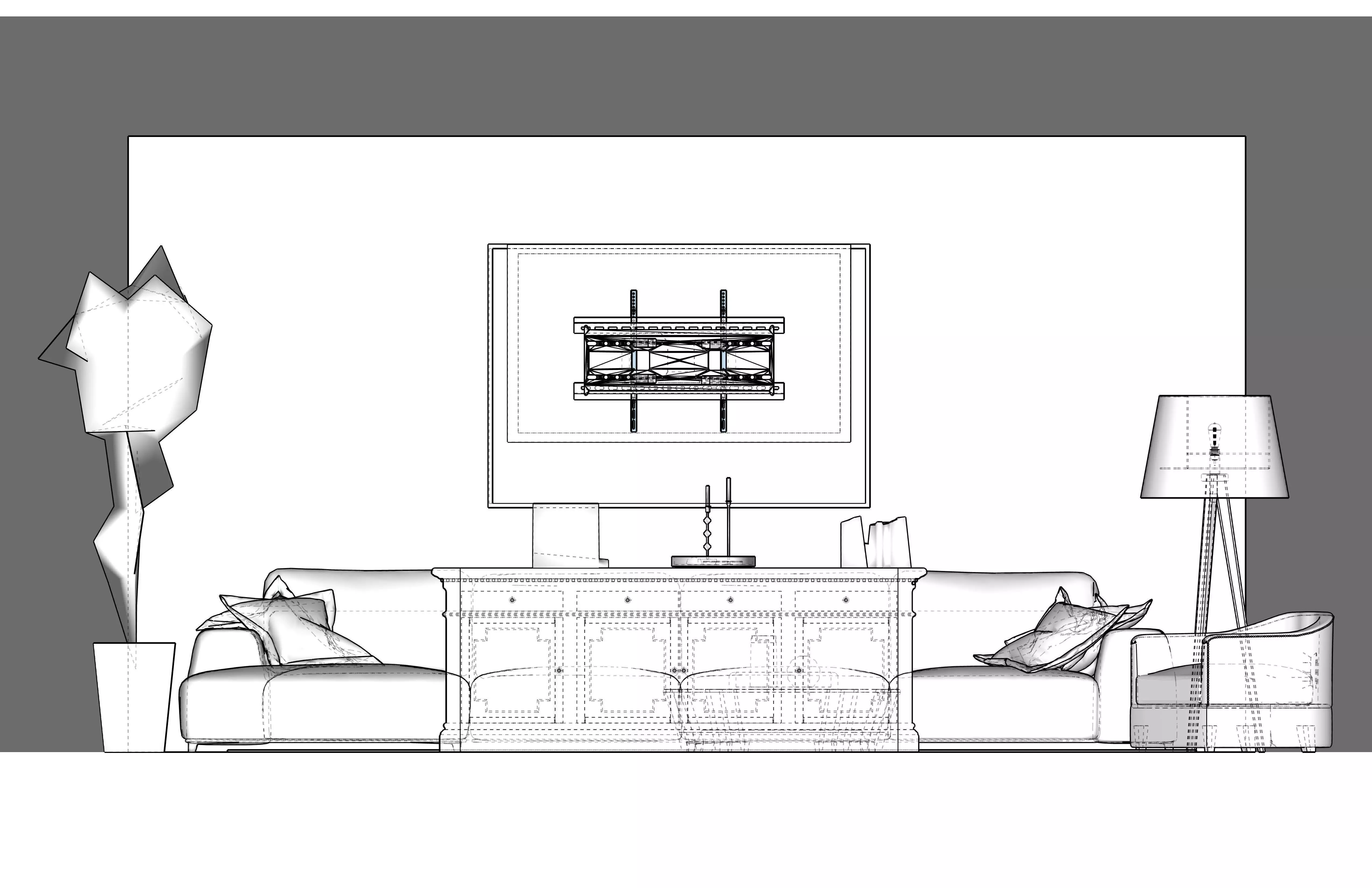 STUDIO Q - NYC APARTMENT LIVING ROOM SET 3D model_13