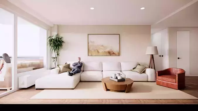 STUDIO Q - NYC APARTMENT LIVING ROOM SET 3D model