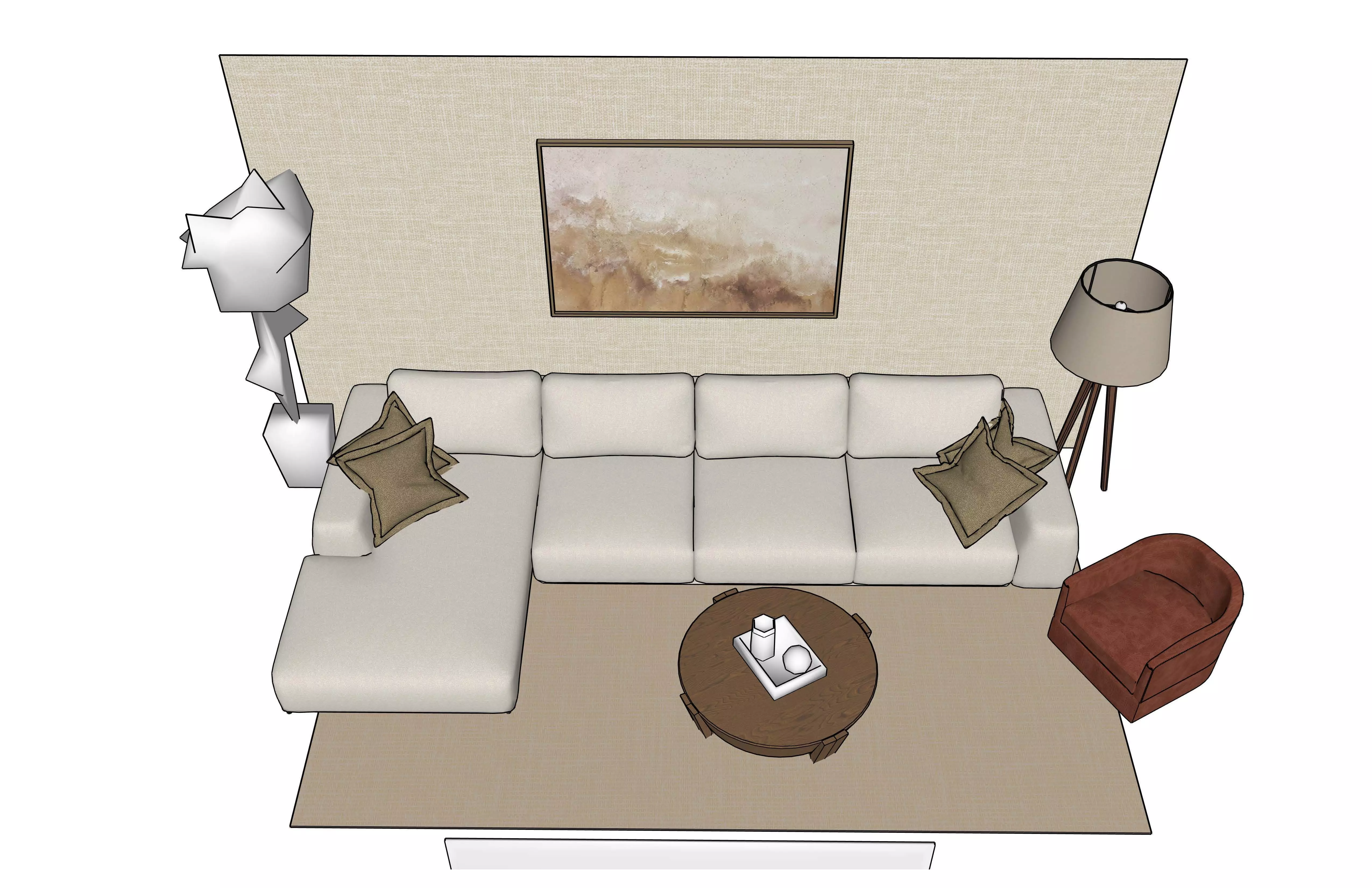 STUDIO Q - NYC APARTMENT LIVING ROOM SET 3D model_17