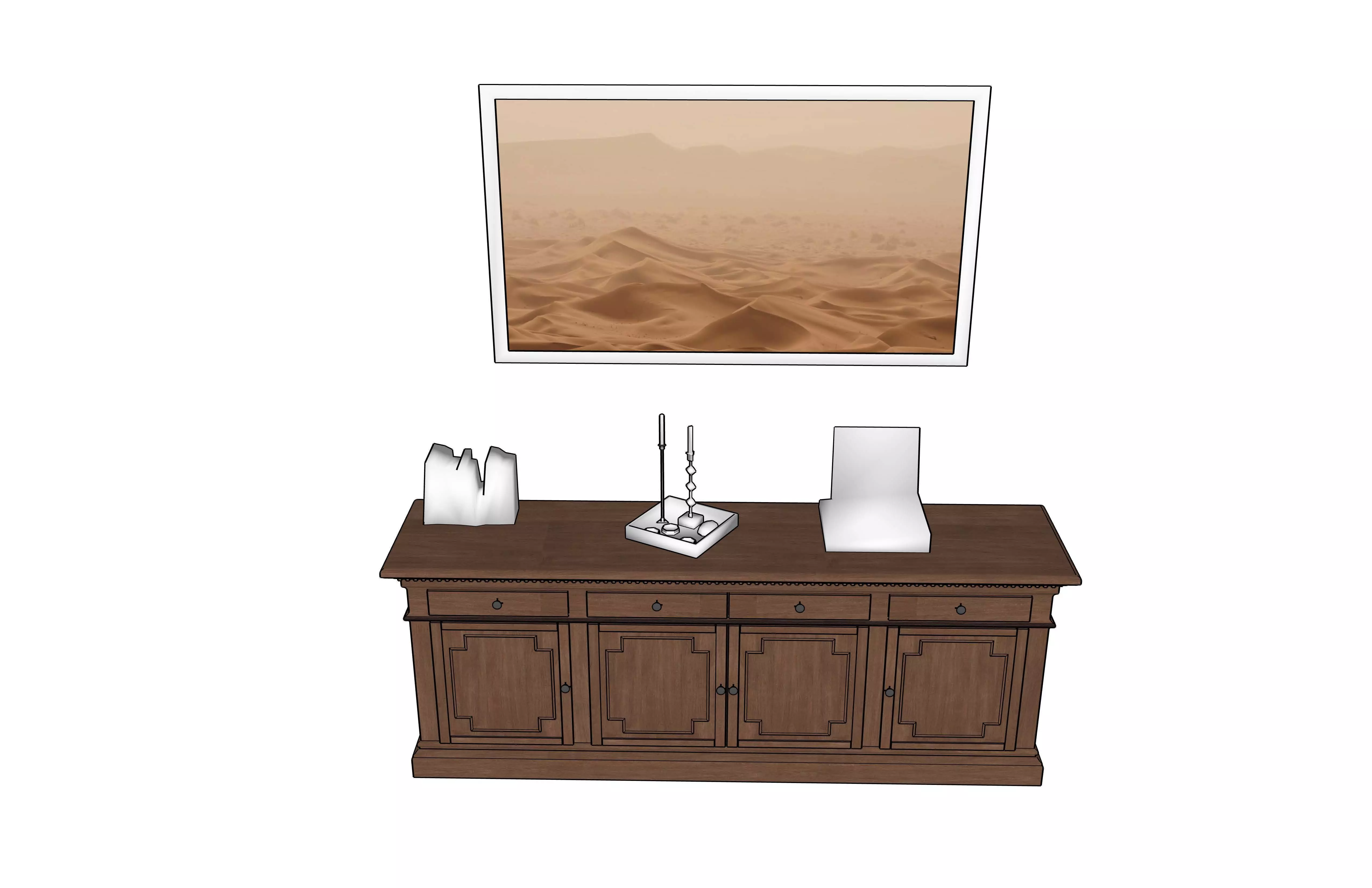 STUDIO Q - NYC APARTMENT LIVING ROOM SET 3D model_16