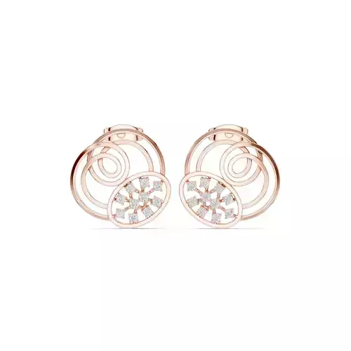 Round Cut Diamond Round Stud Earring 3DM STL Video