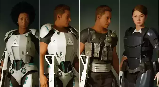 Meta Sci-Fi Outfits Low-poly 3D model