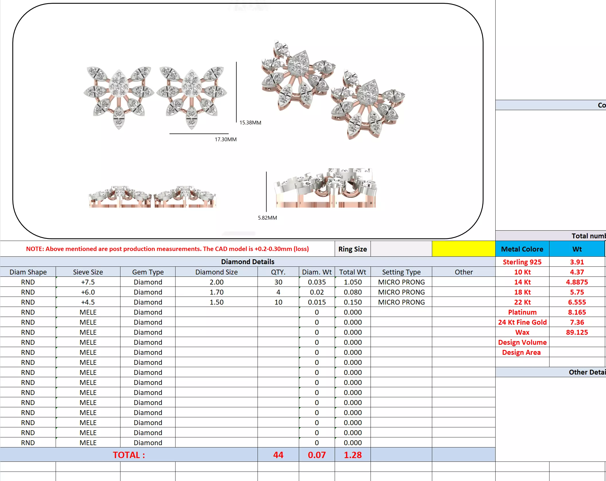 Round Cut Diamond Fancy Earring 3DM STL Video 3D print model_13