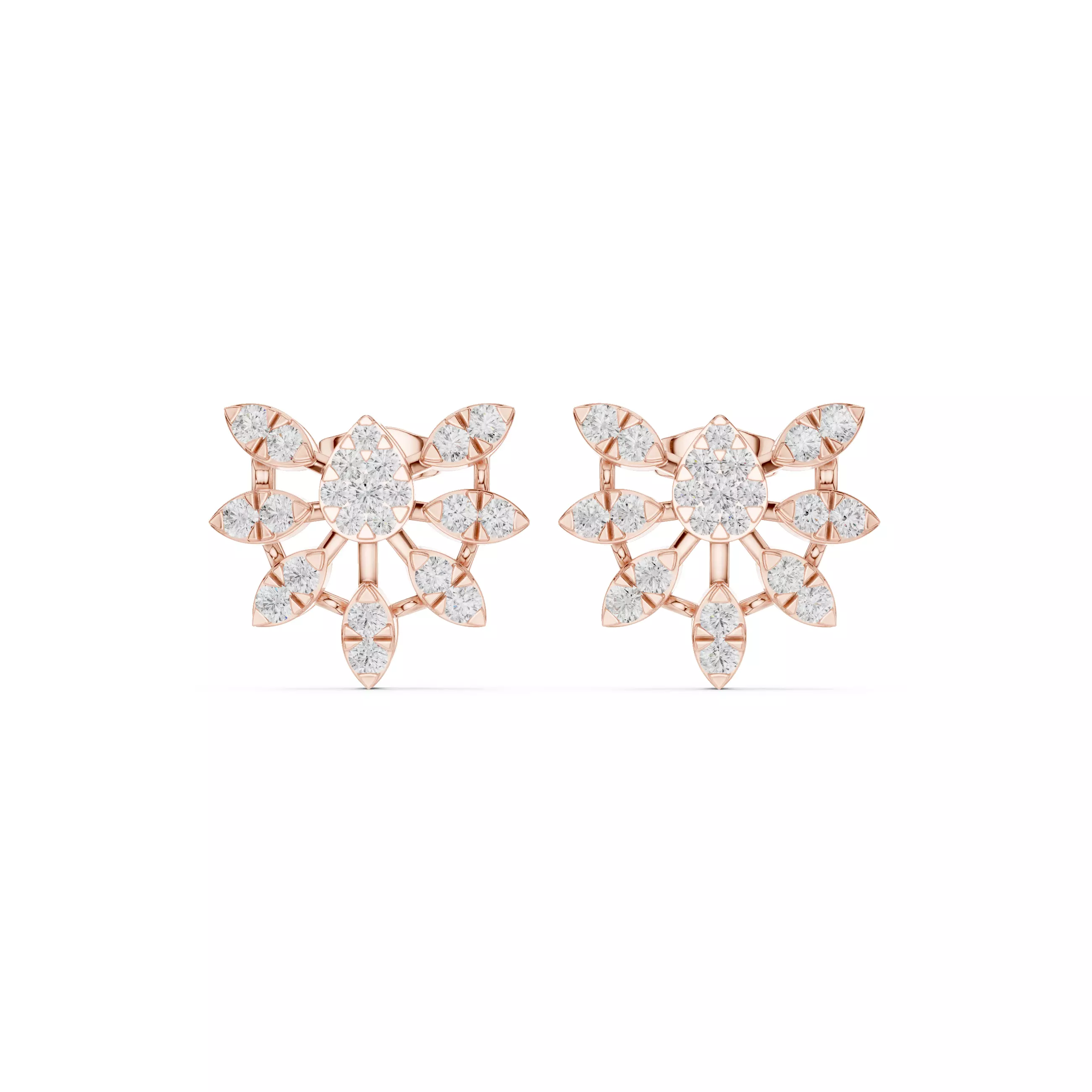 Round Cut Diamond Fancy Earring 3DM STL Video 3D print model_0