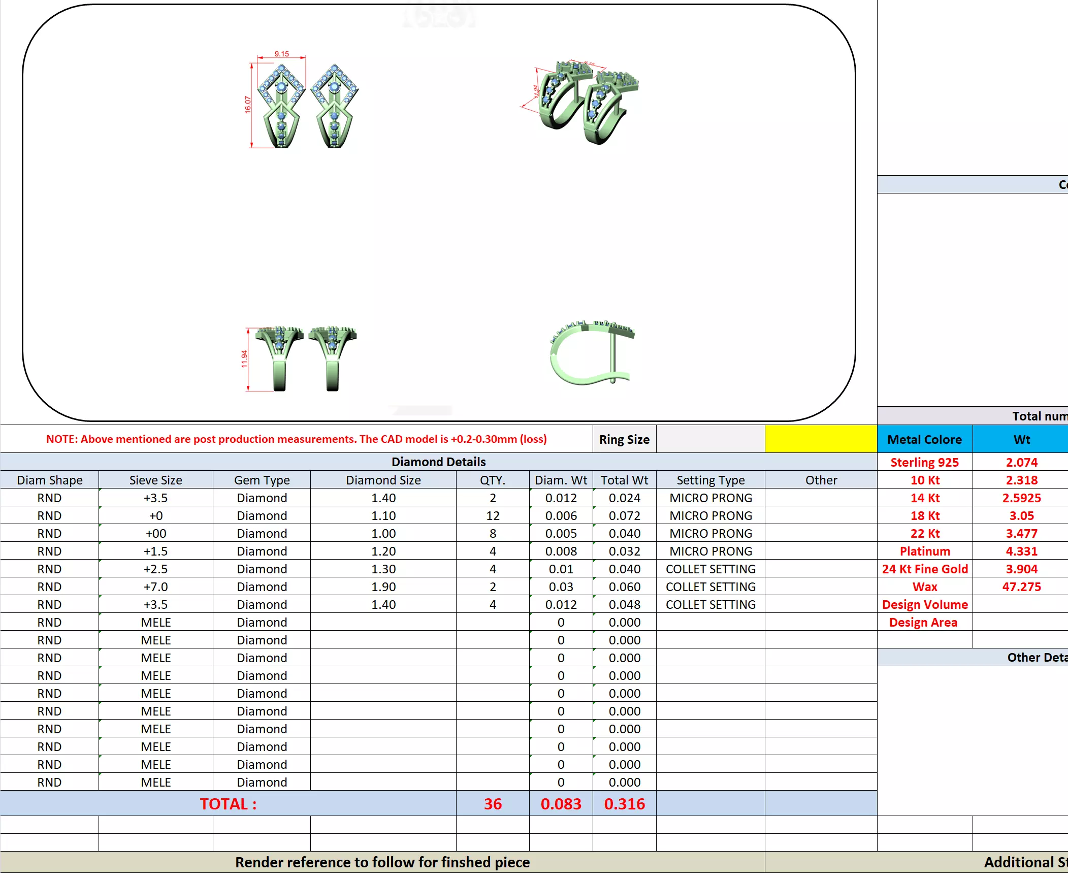 New Design Round Cut Diamond Earring 3DM STL Video 3D print model_13