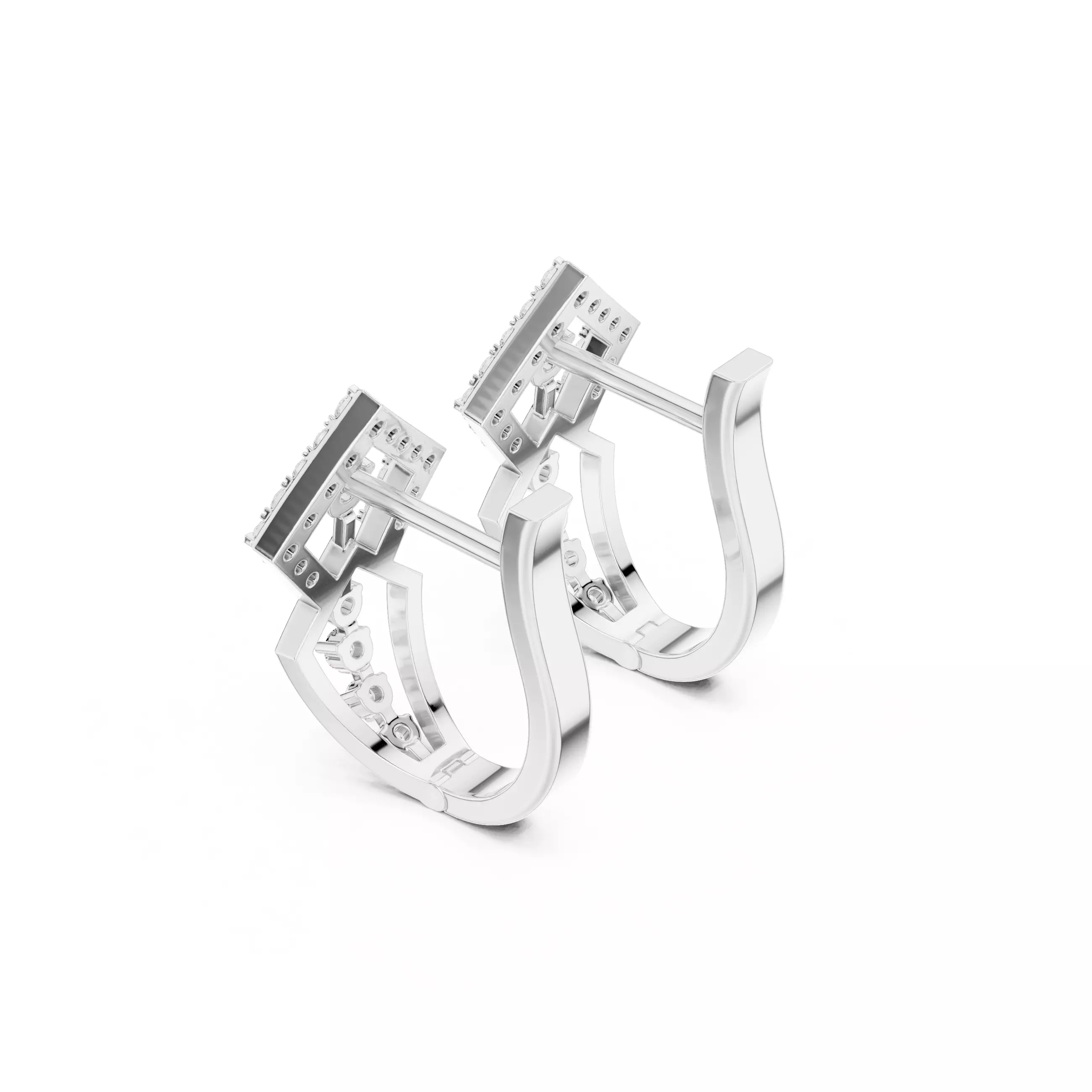 New Design Round Cut Diamond Earring 3DM STL Video 3D print model_10