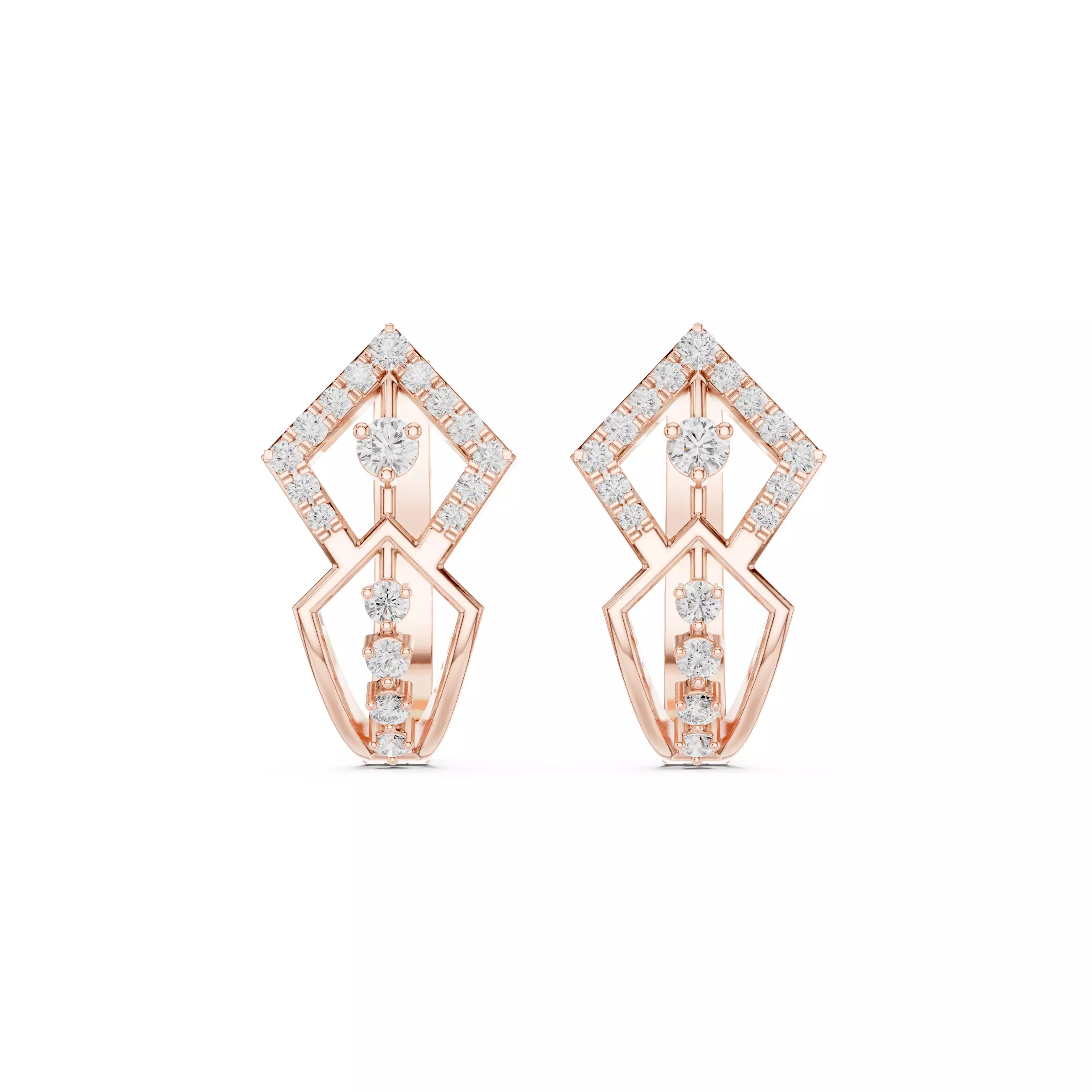 New Design Round Cut Diamond Earring 3DM STL Video 3D print model_0
