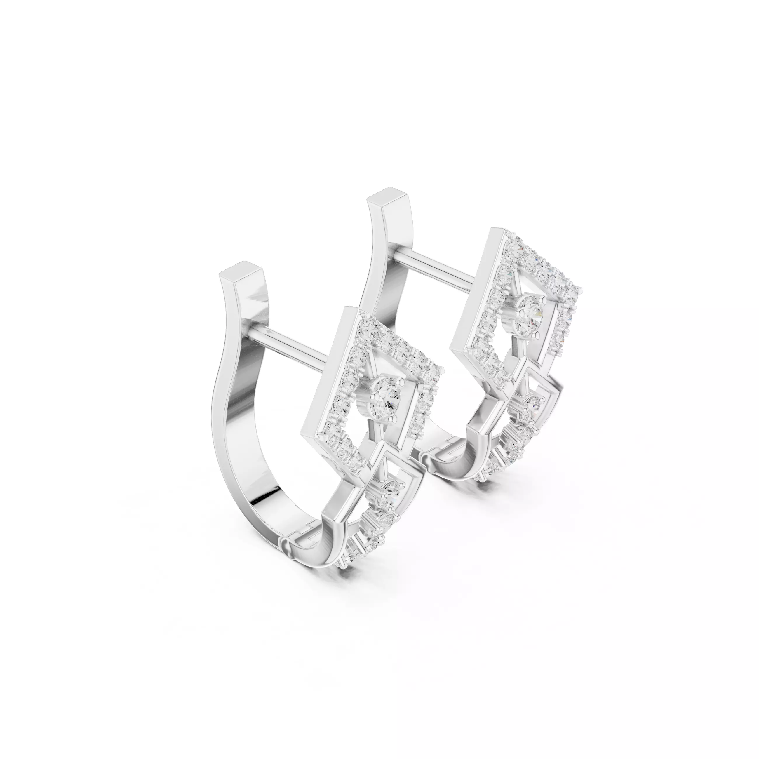 New Design Round Cut Diamond Earring 3DM STL Video 3D print model_9