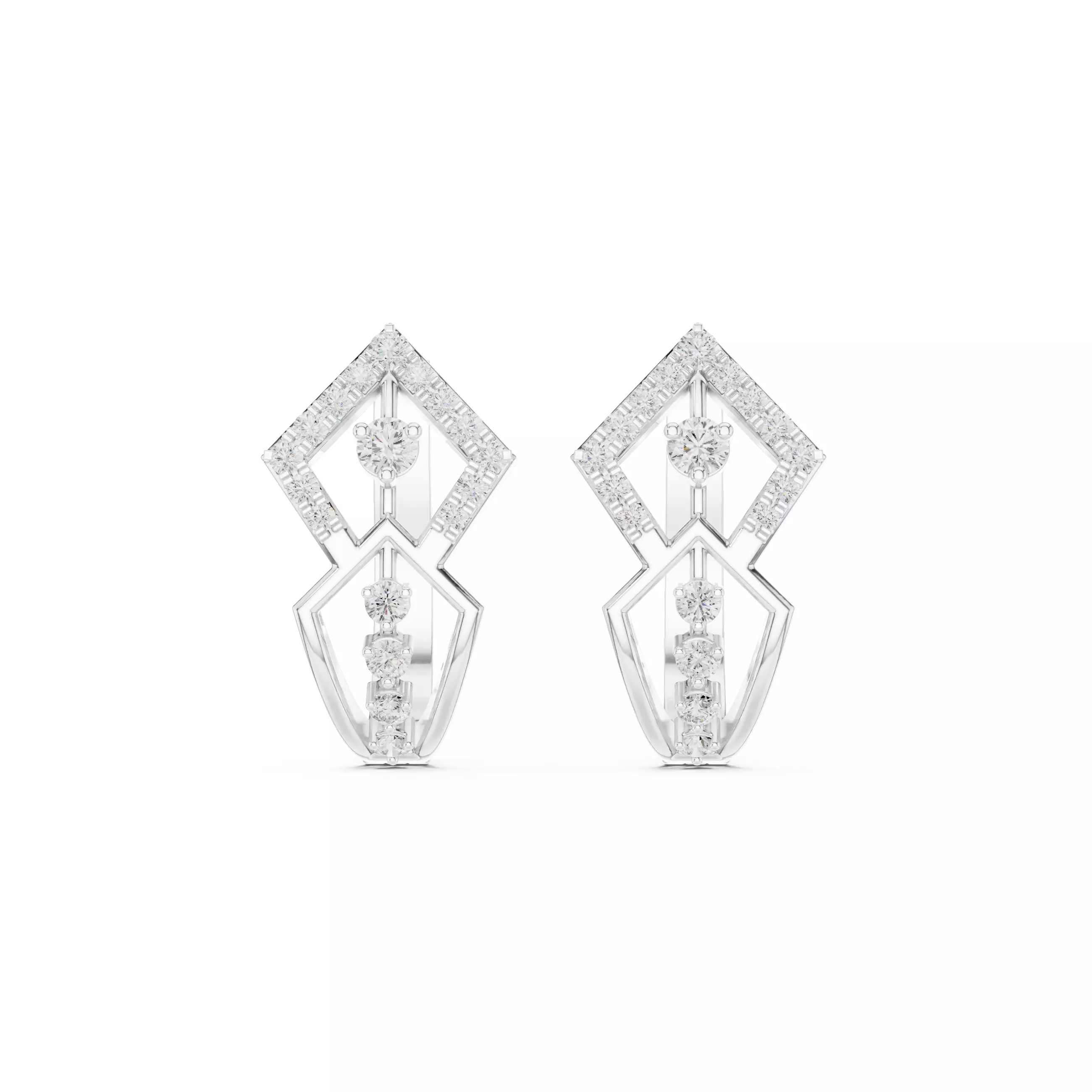 New Design Round Cut Diamond Earring 3DM STL Video 3D print model_2