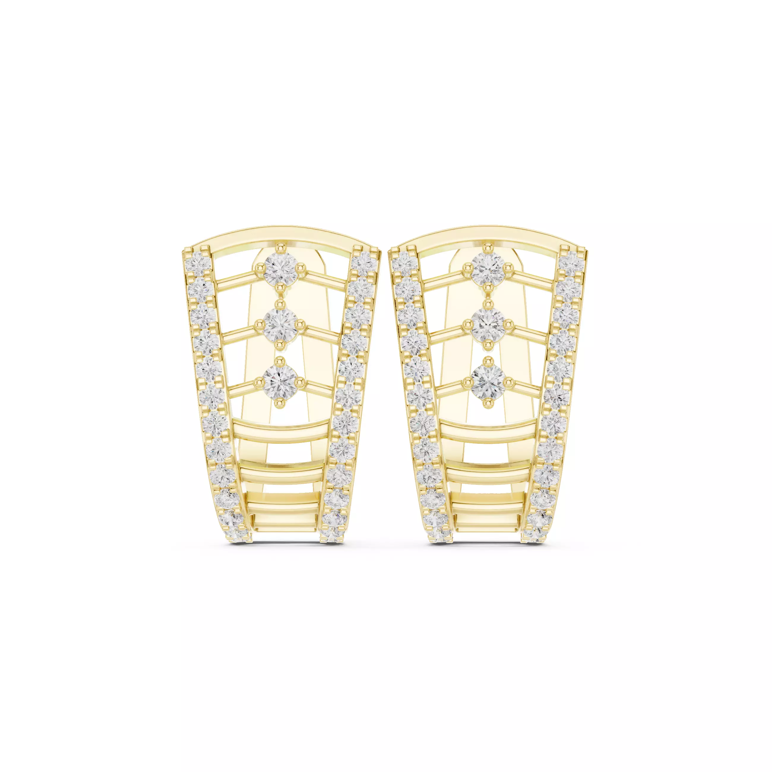 New Design Round Cut Diamond Earring 3DM STL Video 3D print model_1