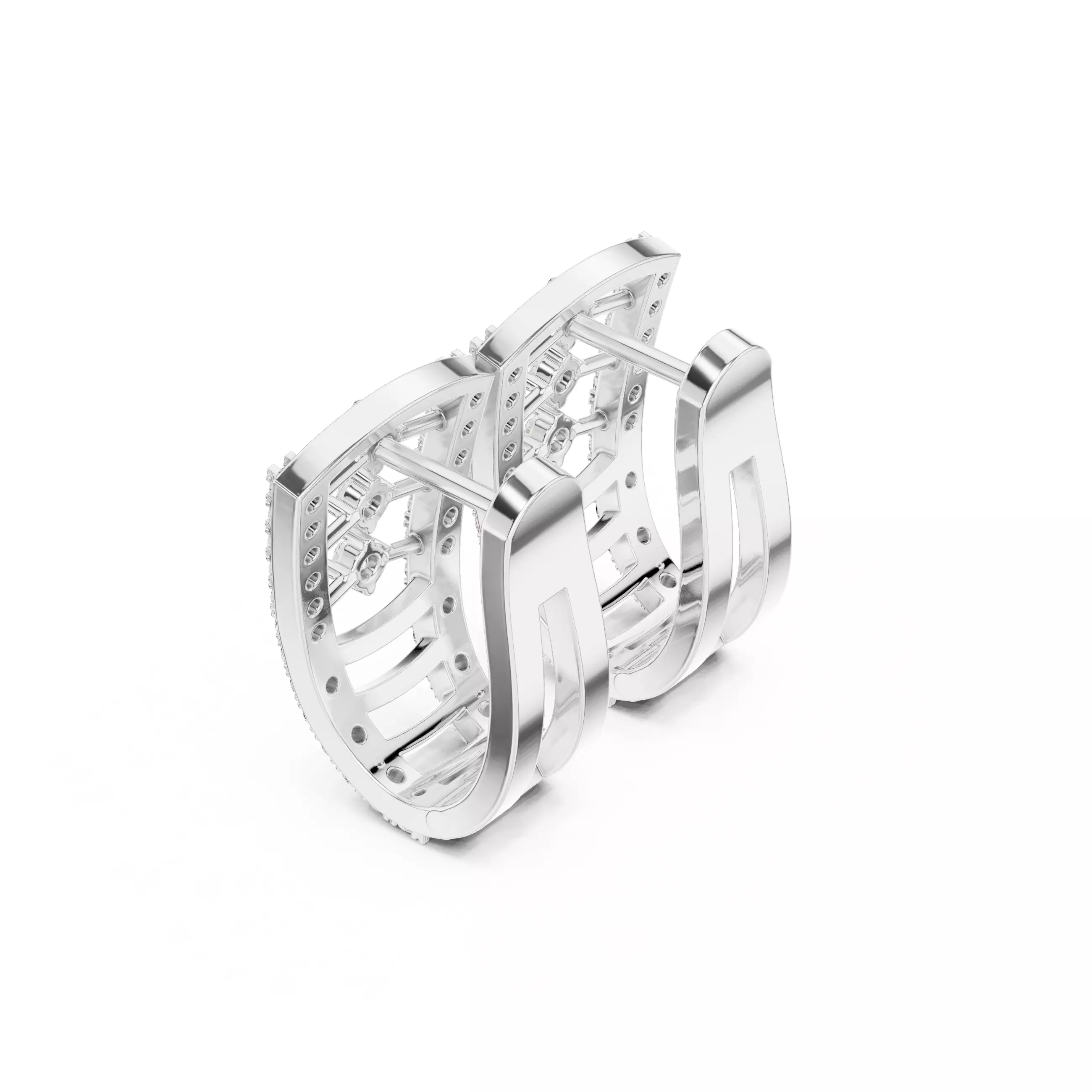 New Design Round Cut Diamond Earring 3DM STL Video 3D print model_10