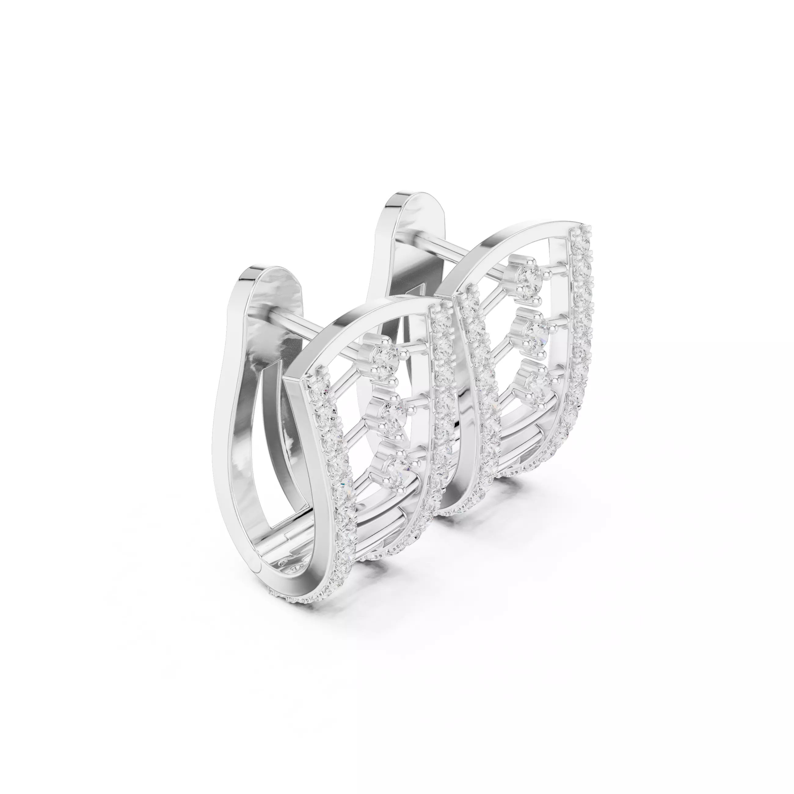 New Design Round Cut Diamond Earring 3DM STL Video 3D print model_9