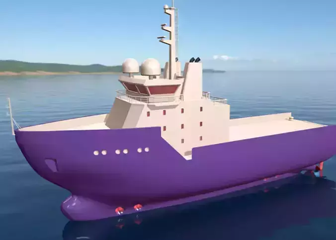 Low Poly Marine Supply Vessel Ship Model 2 Low-poly 3D model